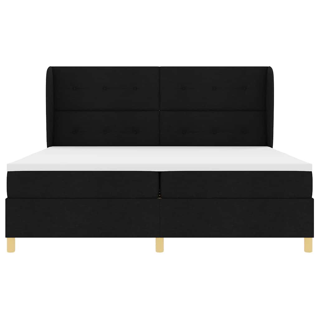 Letto con molle e materasso Grigio Scuro 90x190 cm Tessuto Nero