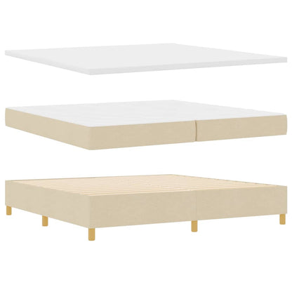 Letto a molle con testiera Crema 200 x 200 cm Tessuto | homemem39