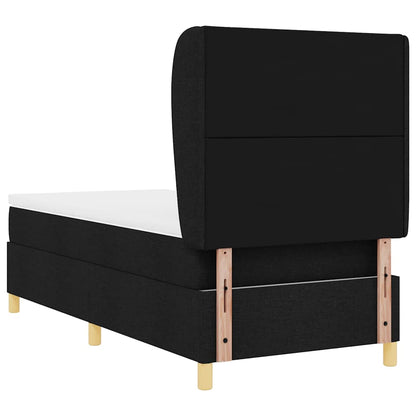 Letto a molle con testiera Nero 200 x 90 cm Tessuto | homemem39