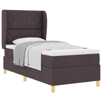 Letto a molle con testiera Marrone Scuro 200 x 100 cm Tessuto | homemem39
