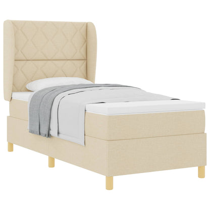 Letto a molle con testiera Crema 200 x 100 cm Tessuto | homemem39