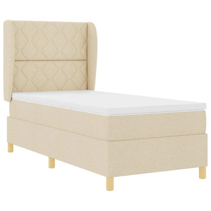 Letto a molle con testiera Crema 200 x 100 cm Tessuto | homemem39