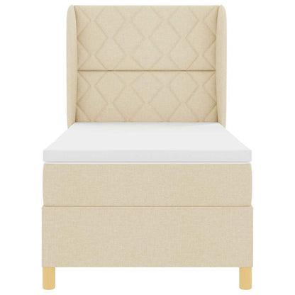 Letto a molle con testiera Crema 200 x 100 cm Tessuto | homemem39