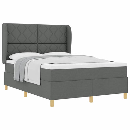 Letto con molle e materasso Grigio Scuro 90x190 cm Tessuto