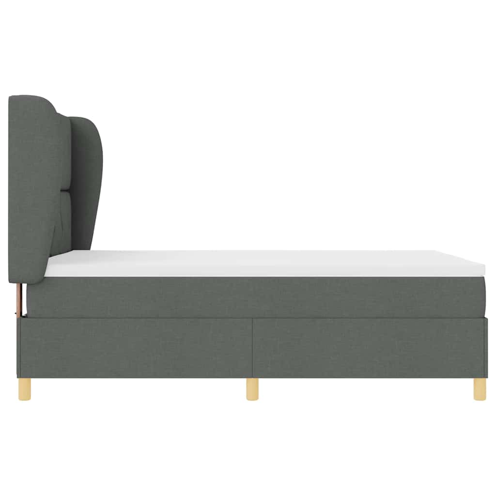 Letto con molle e materasso Grigio Scuro 90x190 cm Tessuto
