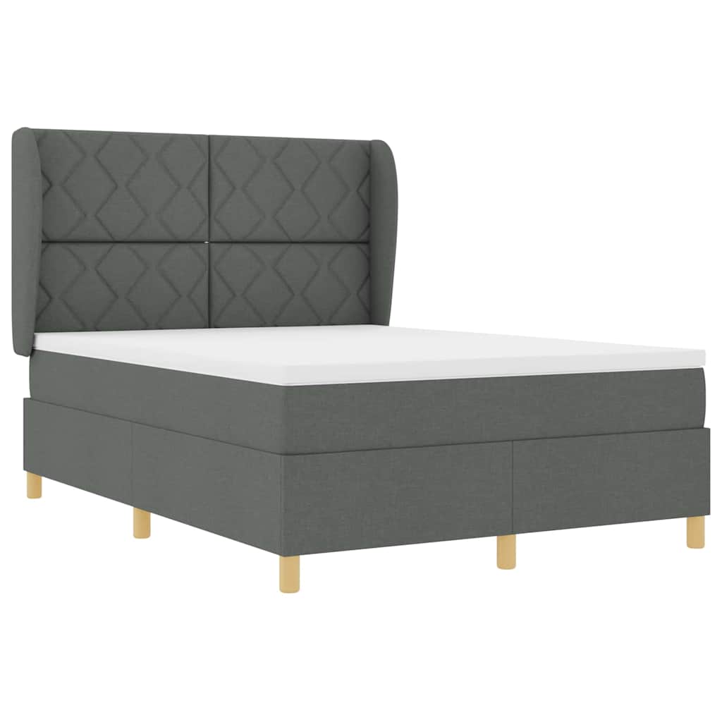 Letto a molle con testiera Grigio scuro 200 x 160 cm Tessuto | homemem39