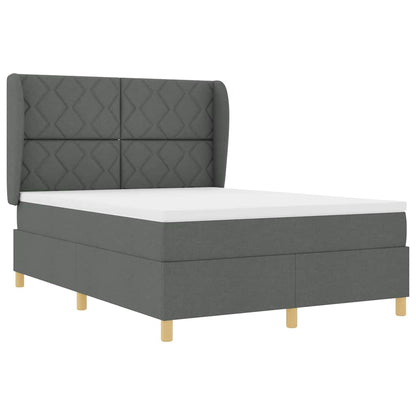 Letto a molle con testiera Grigio scuro 200 x 160 cm Tessuto | homemem39