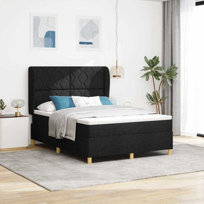 Letto a molle con testiera Nero 200 x 160 cm Tessuto