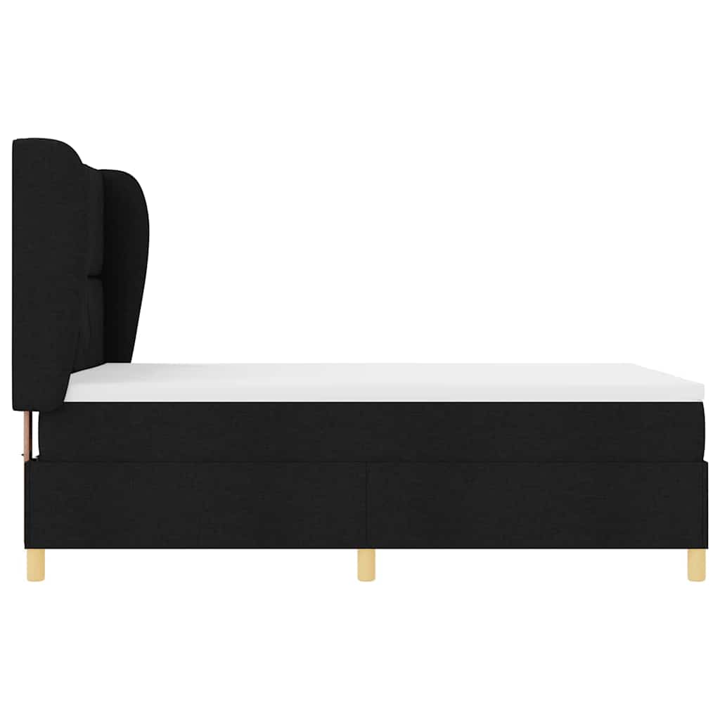 Letto a molle con testiera Nero 200 x 160 cm Tessuto