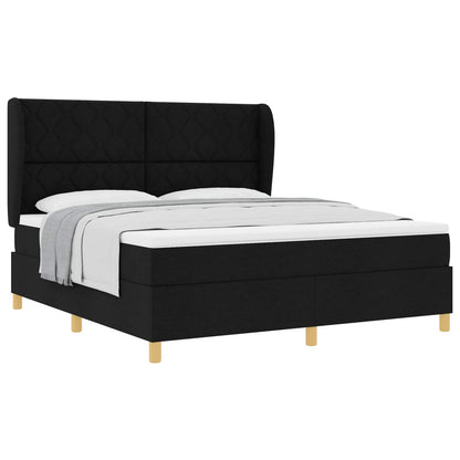 Letto a molle con testiera Nero 200 x 180 cm Tessuto | homemem39