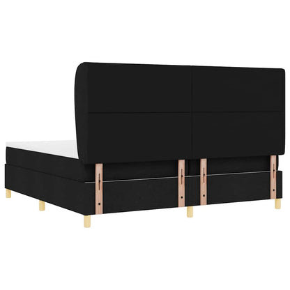 Letto a molle con testiera Nero 200 x 200 cm Tessuto | homemem39