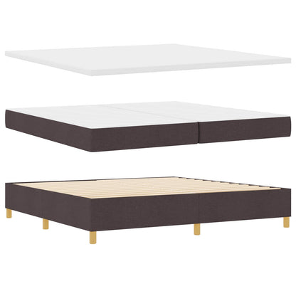 Letto a molle con testiera Marrone Scuro 200 x 200 cm Tessuto | homemem39