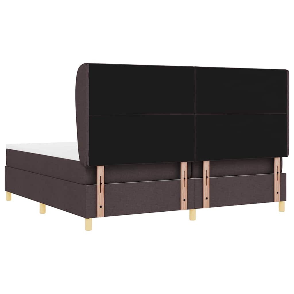Letto a molle con testiera Marrone Scuro 200 x 200 cm Tessuto | homemem39