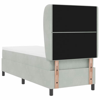 Letto a molle con materasso Grigio chiaro 80 x 200 cm Velluto