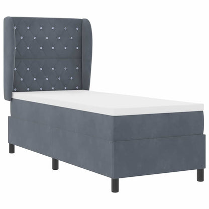 Letto a molle con materasso Grigio scuro 200 x 80 cm Velluto | homemem39