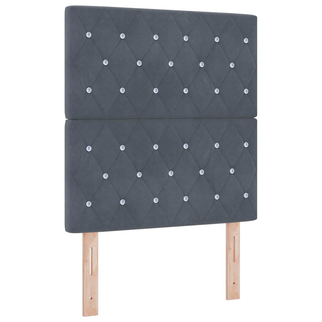Letto a molle con materasso Grigio scuro 200 x 80 cm Velluto | homemem39