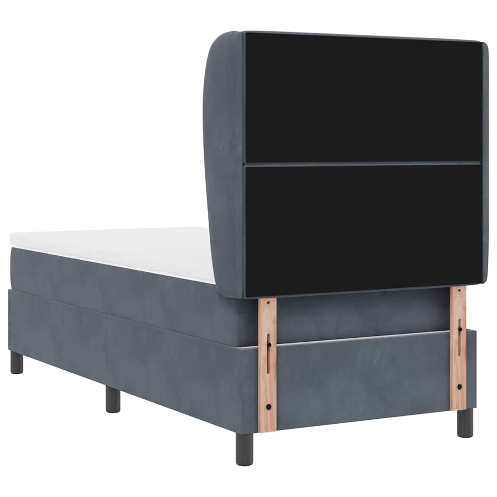 Letto a molle con materasso Grigio scuro 190 x 90 cm Velluto | homemem39