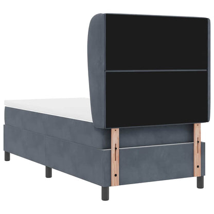 Letto a molle con materasso Grigio scuro 190 x 90 cm Velluto | homemem39