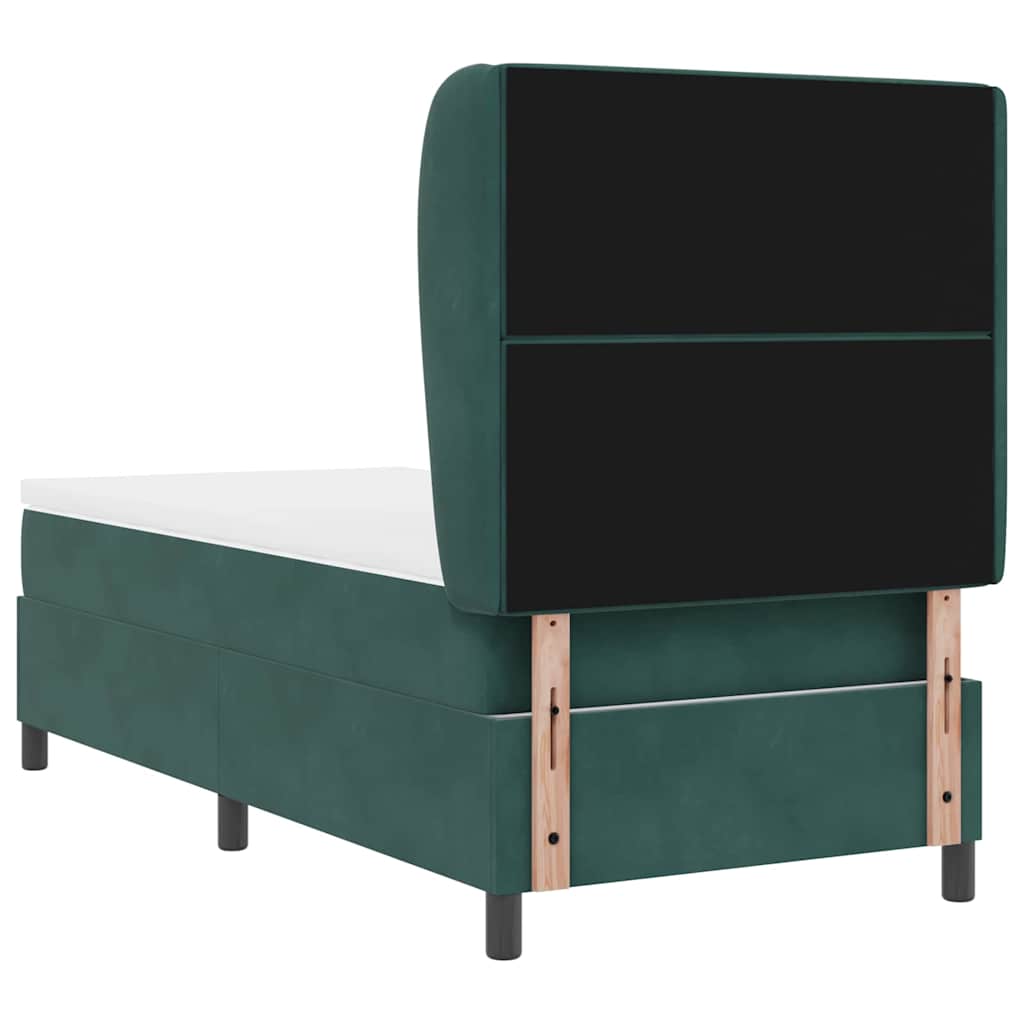 Letto a molle con materasso Verde Scuro 190 x 90 cm Velluto | homemem39