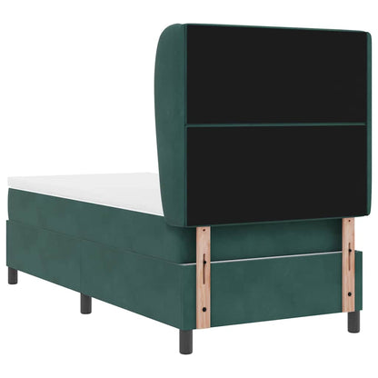 Letto a molle con materasso Verde Scuro 190 x 90 cm Poliestere