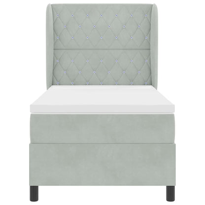 Letto a molle Grigio chiaro 200 x 100 cm Poliestere