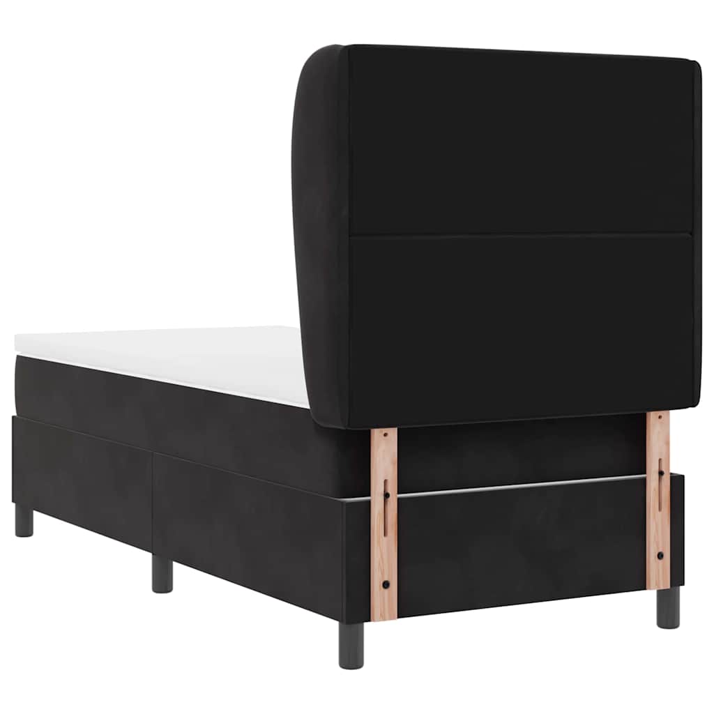 Letto a molle con materasso Nero 200 x 100 cm Velluto | homemem39