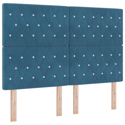Letto a molle con materasso Blu Scuro 190 x 140 cm Velluto | homemem39