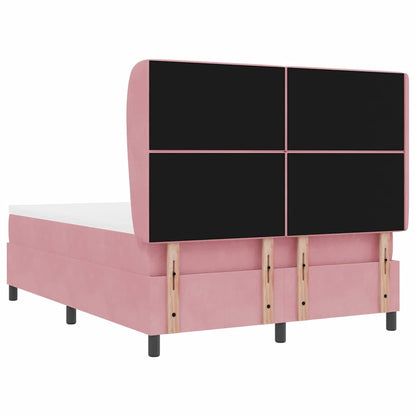 Letto a molle con materasso Rosa 190 x 140 cm Poliestere