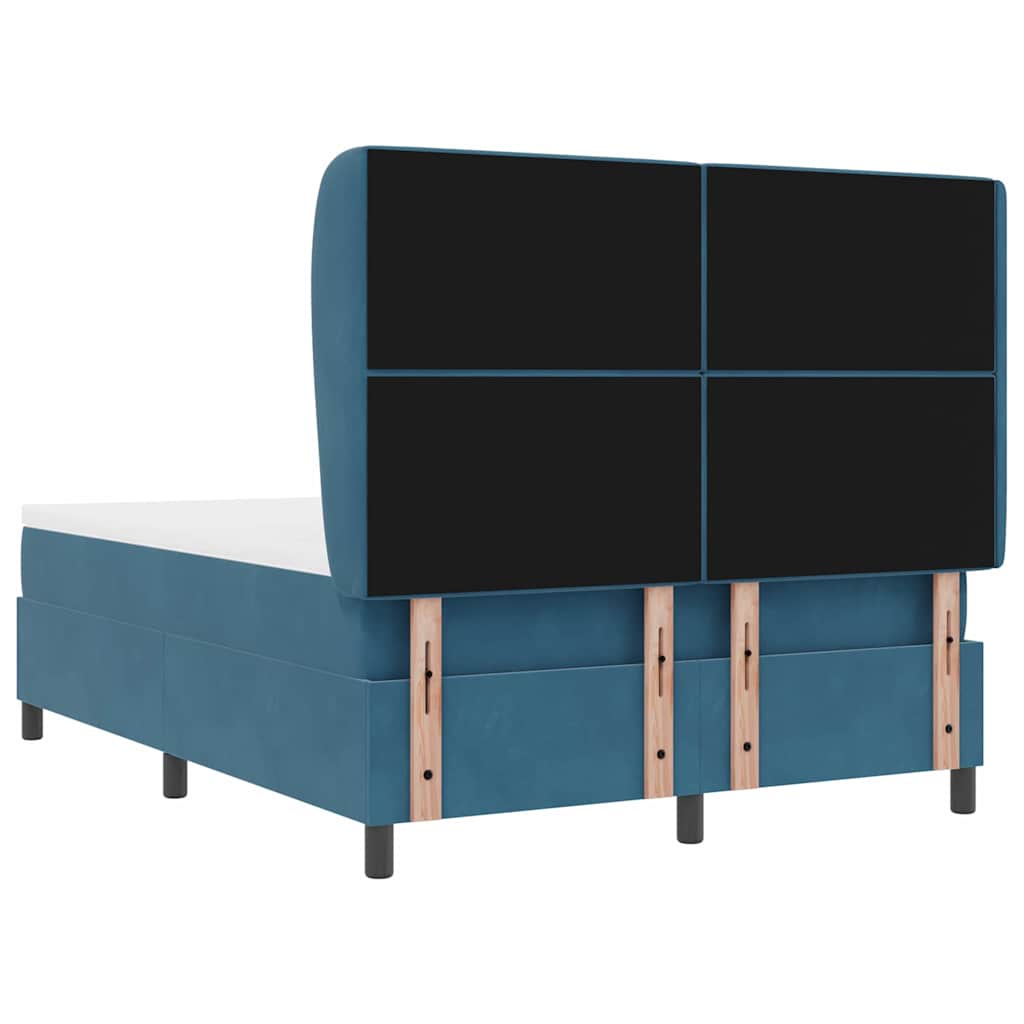 Letto a molle con materasso Blu Scuro 200 x 140 cm Velluto | homemem39