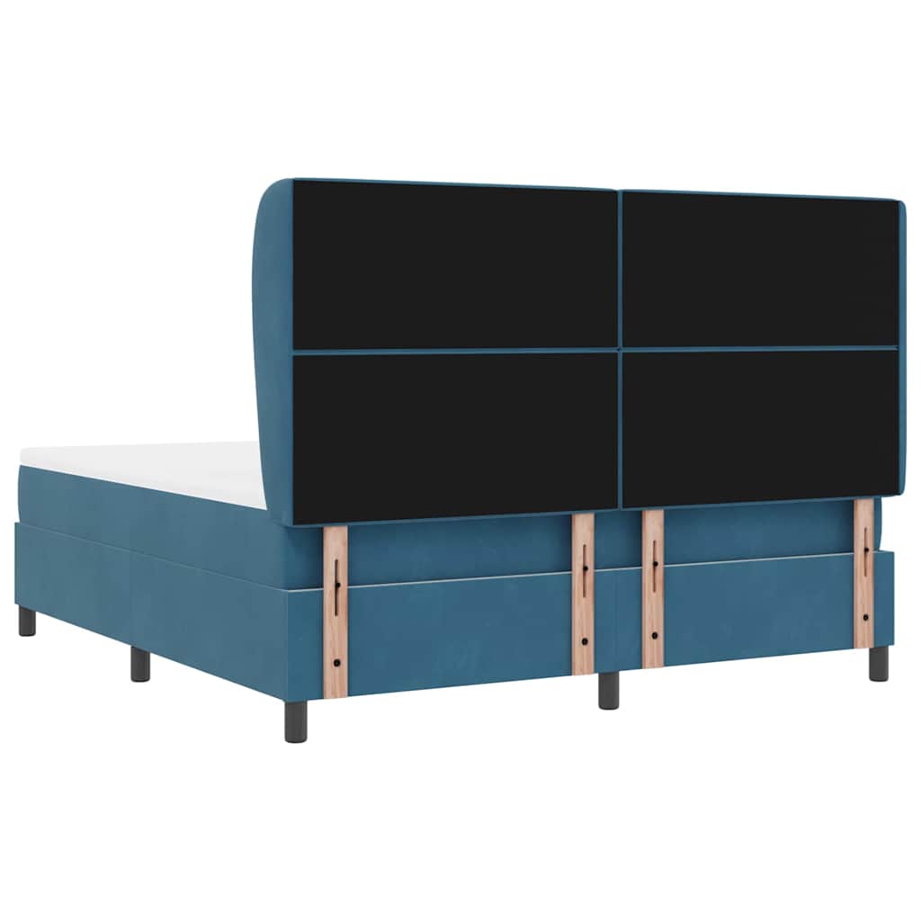 Letto a molle con materasso Blu Scuro 200 x 180 cm Velluto | homemem39