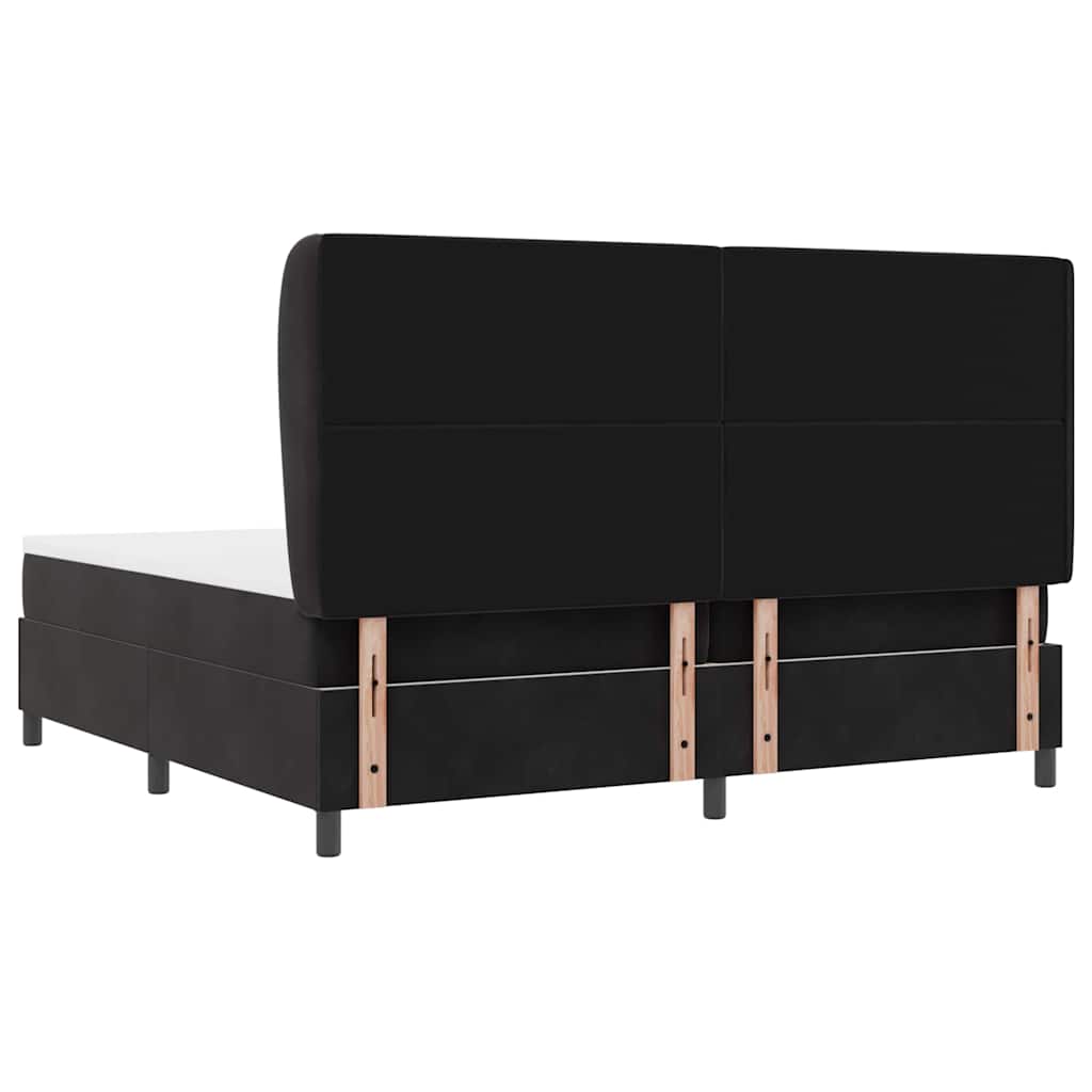 Letto a molle con materasso Nero 200 x 200 cm Velluto | homemem39