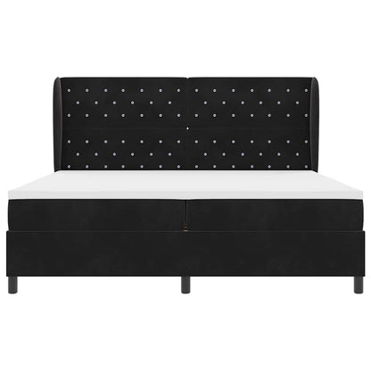 Letto a molle con materasso Nero 200 x 200 cm Velluto | homemem39