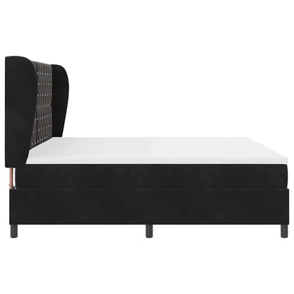 Letto a molle con materasso Nero 200 x 200 cm Velluto | homemem39