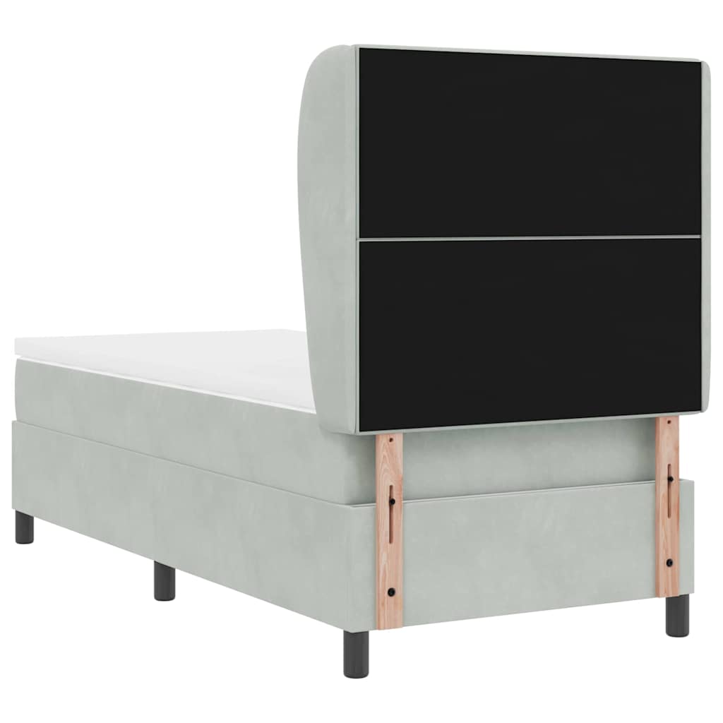 Letto a molle con materasso Grigio chiaro 200 x 80 cm Velluto | homemem39