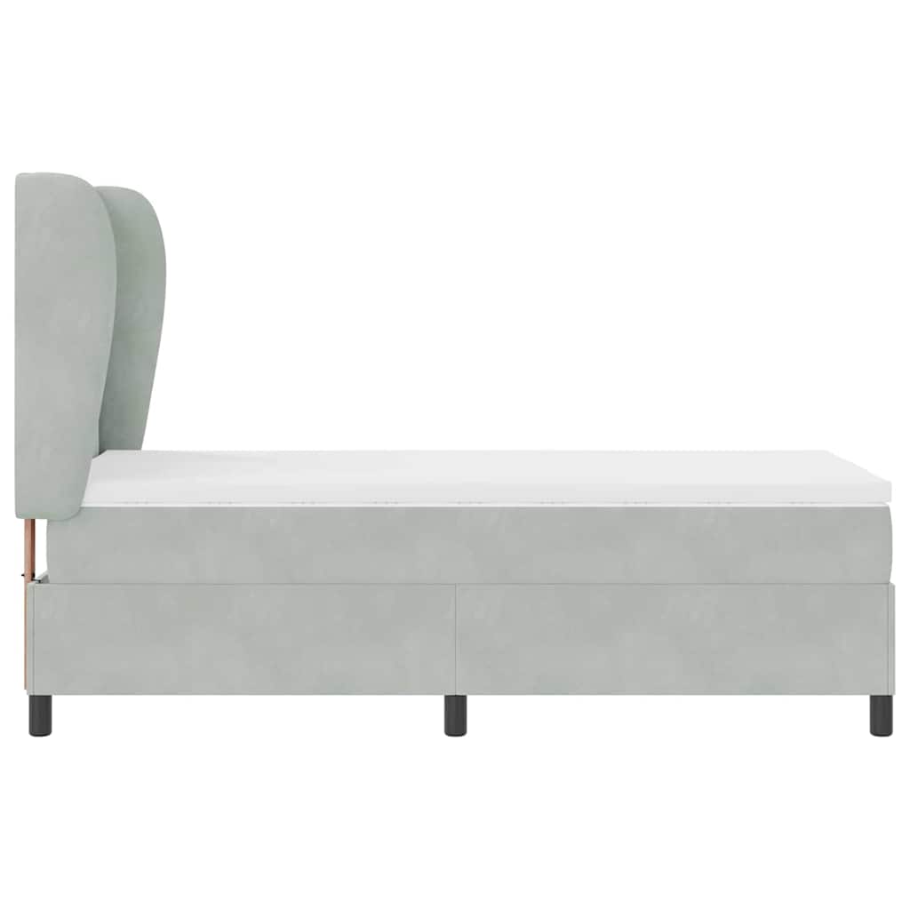 Letto a molle con materasso Grigio chiaro 200 x 80 cm Velluto | homemem39