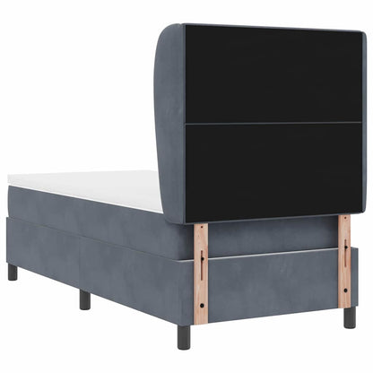 Letto a molle con materasso Grigio scuro 200 x 80 cm Velluto | homemem39