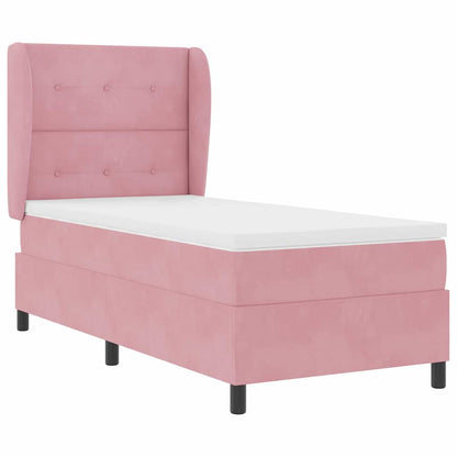 Letto a molle con materasso Rosa 200 x 80 cm Velluto | homemem39