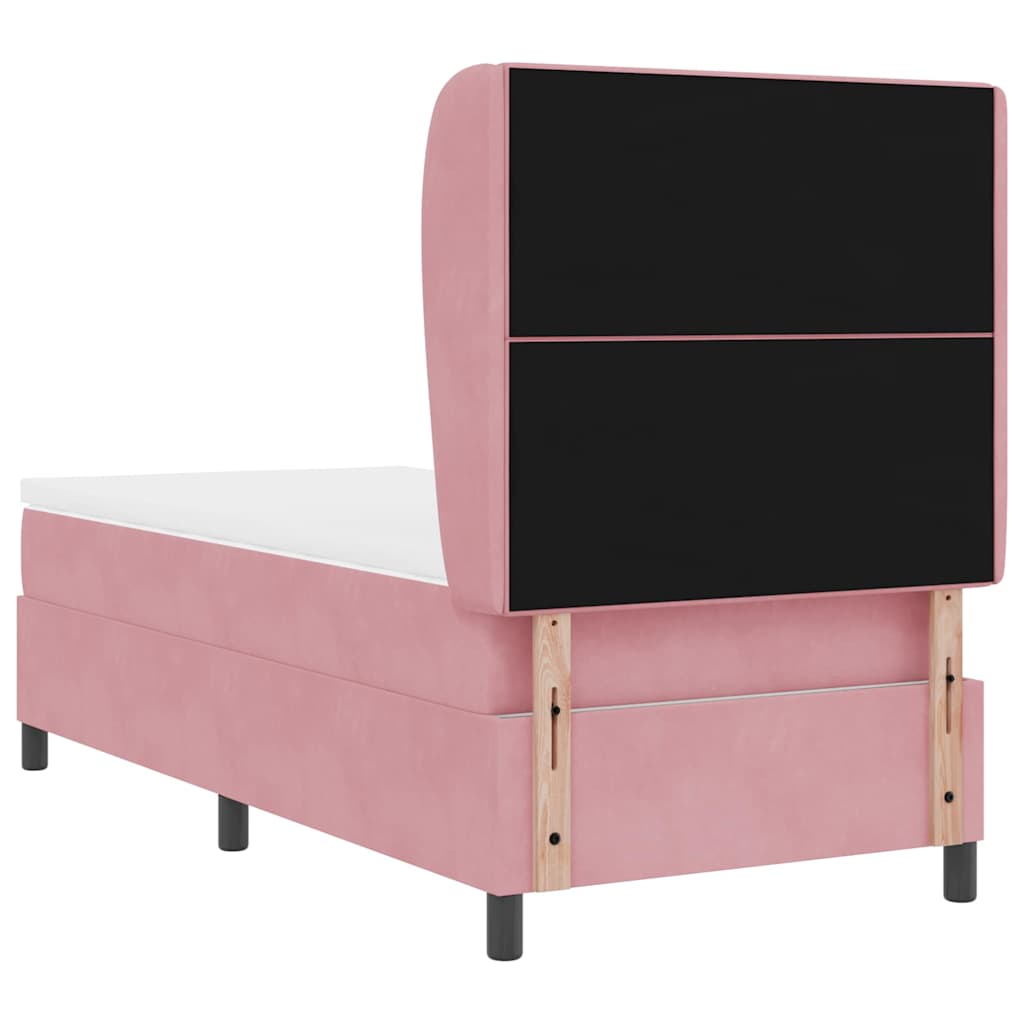 Letto a molle con materasso Rosa 200 x 80 cm Velluto | homemem39
