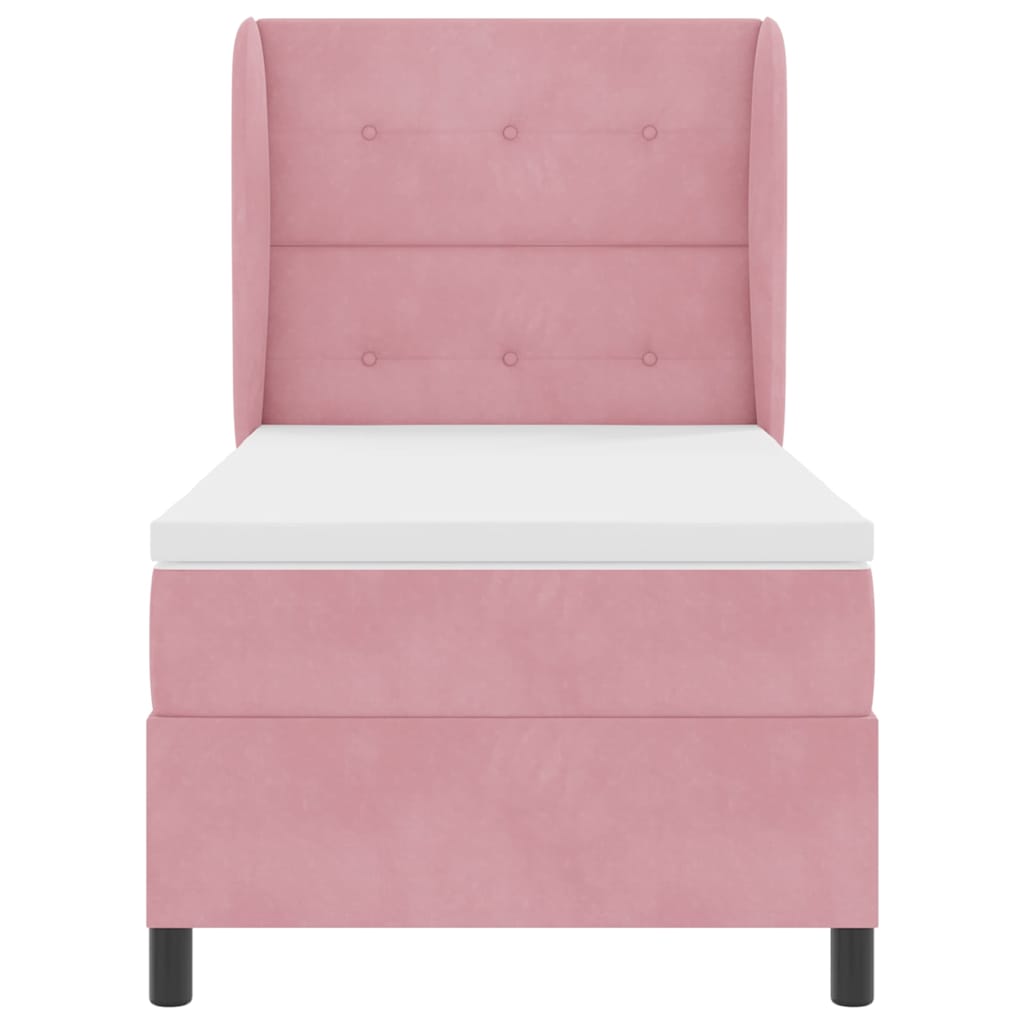 Letto a molle con materasso Rosa 200 x 80 cm Velluto | homemem39