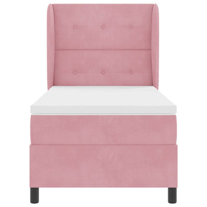 Letto a molle con materasso Rosa 200 x 80 cm Velluto | homemem39