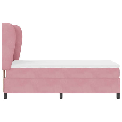 Letto a molle con materasso Rosa 200 x 80 cm Velluto | homemem39