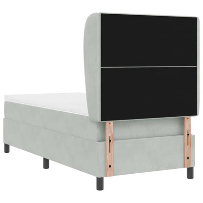Letto a molle con materasso Grigio chiaro 190 x 90 cm Velluto | homemem39