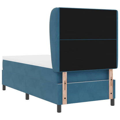 Letto a molle con materasso Blu Scuro 190 x 90 cm Velluto | homemem39