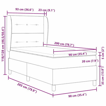 Letto a molle con testiera Verde Scuro 200 x 90 cm Velluto | homemem39
