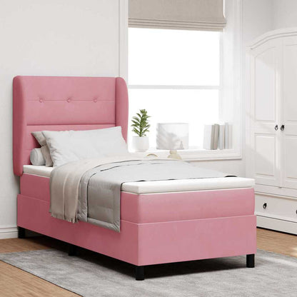 Letto a molle con testiera Rosa 200 x 90 cm Velluto | homemem39