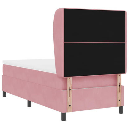 Letto a molle con testiera Rosa 200 x 100 cm Velluto | homemem39