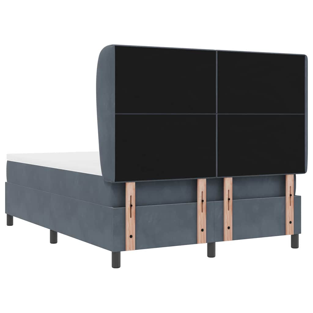 Letto a molle con testiera Grigio scuro 190 x 140 cm Velluto | homemem39