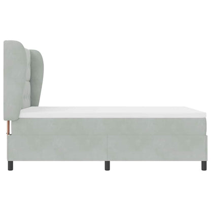 Letto a molle con testiera Grigio chiaro 200 x 140 cm Velluto | homemem39
