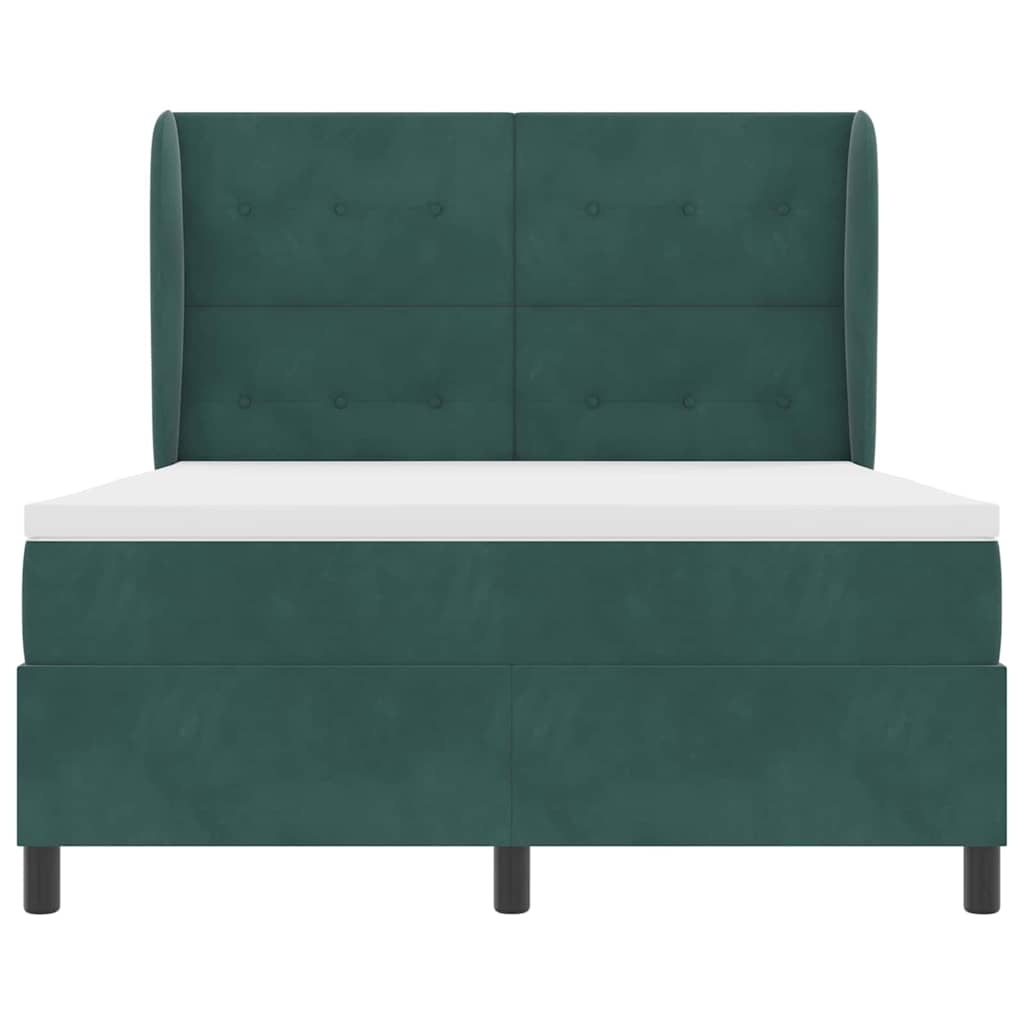 Letto a molle con testiera Verde Scuro 200 x 140 cm Velluto | homemem39