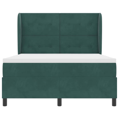 Letto a molle con testiera Verde Scuro 200 x 140 cm Velluto | homemem39